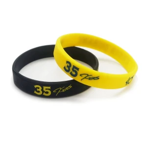 custom color printed silicone wristlet ebossed logo silicone wristbands