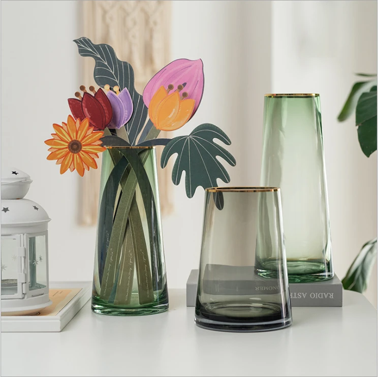 Custom Colored Wedding Centerpiece Decorative Glass Flower Vase
