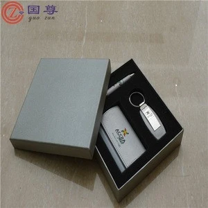Custom customized Leather Promotional corporate Business Card Holder Gift Set for Promotional Gifts