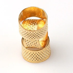custom gold round ring finger copper metal sewing thimble for needlework tools