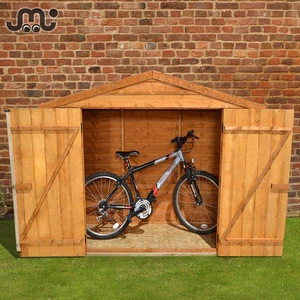 Custom hand made outdoor wooden bike shed