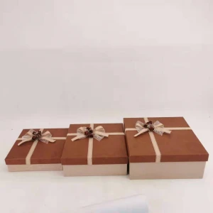 Custom handmade rectangular gift box. Holiday gift box. Set of 3 gift boxes.