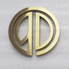 Custom Laser Cut 3d  Titanium Gold Brushed Stainless Steel Letters Golden Metal Logo Sign