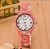 Import Custom Logo Geneva Elegant Silicone Strap Wrist Watch Ladies Quartz Floral Pattern Watch from China