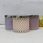 custom luxury fancy decorative glass candle holder