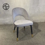 Custom made dining room furniture solid wood Wholesale Nordic Modern  Cheap French Bistro Restaurant Velvet Back dining Chair