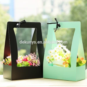 Custom  printing fancy design gift flower rose basket box packaging for wedding for Valentine&#39;s Day wholesale
