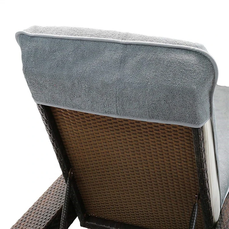Custom soft absorbent spiral 16s 580gsm 100% egyptian cotton grey lounger towel terry beach chair towel