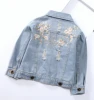Custom wholesale New style Fashion Cute  Embroidered Baby Coat kids denim jacket
