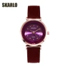 Custom wristwatch leather bands digital watches women water resistant quartz watch woman