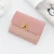 Import customised fashion high quality small pu leather credit card holder short wallets women coin purse from China