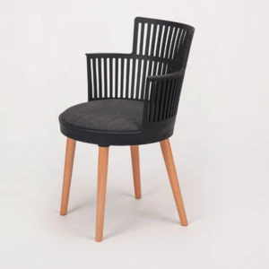 customized industrial look plastic black luxury high back chair PP dining chair on sale