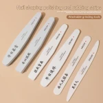 Customized Logo OEM Half Moon Shaped Nail File 100/180 Grit Nail Tools Sponges Nail Buffer With White Heart