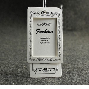 Customized made factory direct sales rectangle hang tag with ribbon
