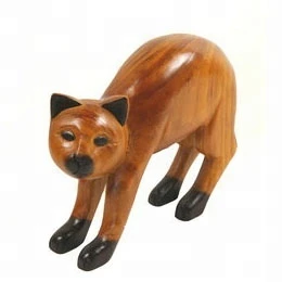Customized wooden carved cat handmade High-Quality table decoration
