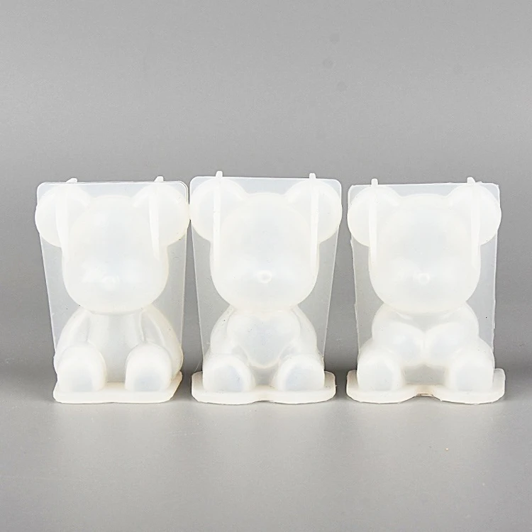 D187 DIY 3D Naughty Bear silicone mold,Hand-made aromatherapy car key pendant,gummy bear silicone mold animal silicone mold