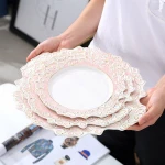 Dinner Flat Plate Pasta Deep Plate Steak Embossment Auspicious cloud pattern Dish