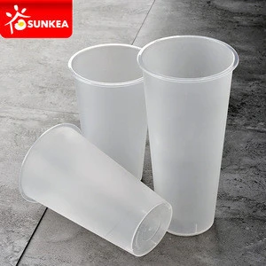 Disposable cold tea PP plastic frosted cup with PP lid