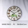 Distressed White Antique Wall Round Clock