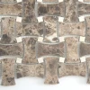 Dogbone pattern emperador dark and beige marble design mosaic bathroom floor tiles