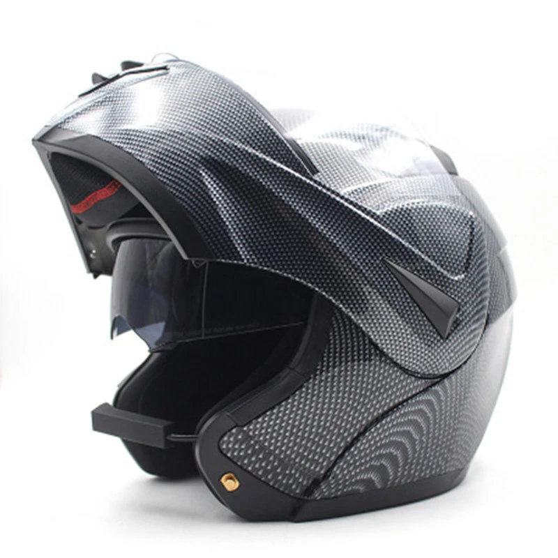 Double lens carbon fiber helmet motorcycle,full face blue tooth motocross helmet