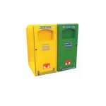 Dubai Popular Style Top Opening Three Compartment Waste Bin for Outdoor