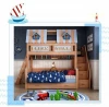Elegant Solid Wood Kids Bunk Bed with Canopy