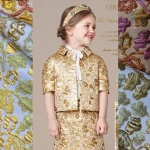 Europe Fashion Woven Jacquard brocade fabric for dress garment metallic jacquard fabric