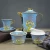 Import European 15 pieces blue porcelain coffee set home/restaurant/hotel ceramic teapot coffe cup turkish tea set from China