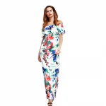 European and American latin womens A- line collar lace printed dancing dress floral print pencil dress