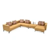 European style new Type modern design living room furniture 7 seats  leather or pu or fabric  corner sofa with coffee tray