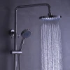 European Thermostatic Tube Chrome Wall Mounted Bath Bathroom Shower Mixer Faucet