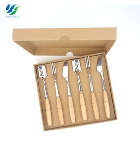 Exquisite Craft Luxury Rubber Handle Flatware Gold Plated Flatware Sets