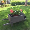 Factory cheap price wooden tricycle flower pots planters garden shelf