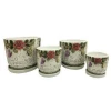 Factory cheap supply rose pattern home garden decorative big ceramic flower pots