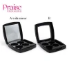 Factory custom 4 color square cosmetic palette empty plastic Eye shadow Blush case container makeup packaging with mirror