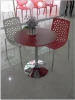 Factory directly stainless steel leg coffee table and outdoor furniture wholesale ABS top plastic coffee table
