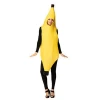 Factory hot sale party fancy adult in pajama suit mascot fruit yellow head banana costume