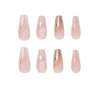 Factory outlet24pcs French nails tip press on nails designer artificial fingernails flowers coffin false nail