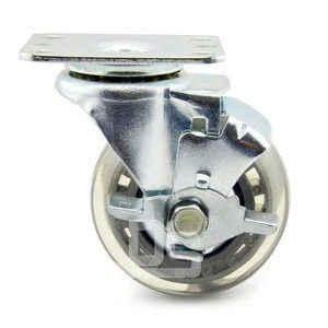 Factory Price 2 inch 3 inch Furniture Transparent PU Caster Wheels with Brake