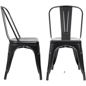 Factory sale industrial style stackable metal chair outdoor restaurant chair
