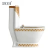 Factory supply western style gold 3D carving dimensions standard toilet with SASO