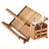 Fashion Folding 100% Organic Zero Pollution Totally Bamboo Dish Rack and Drainer