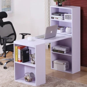 Fashion wooden computer desk with book shelf