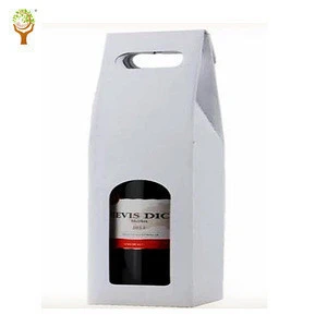 Fashionable City Black Kraft Paper Red Wine Package Hanging Gift Bag