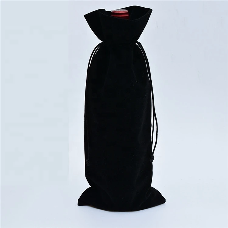 Fast Shipping 4 Colors Flannelette Velvet Red Wine Bags Drawstring Wine Bottle Pouch Gift Covers Package Bag