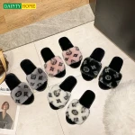 Faux fur slides womens ins styles soft winter warm outdoor imitation fur slide laides elegant slipper shoes