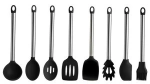 FDA LFGB food grade silicon cooking item slotted spoon brush spatula kitchen utensils from china silicone kitchen utensil set