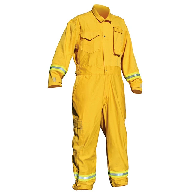 Fire Fighter Suit Manufacturer 6oz Wildland Fire Fighting  Clothing with Silver Yellow Silver Reflector