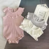 Floral Romper Newborn Baby Girl Jumpsuit Clothes Summer Toddler Cotton Rompers High Quality Lace Red White Orange Unisex Spring